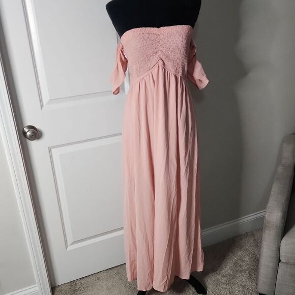 Pink Off-Shoulder Dress - Picture 1 of 7
